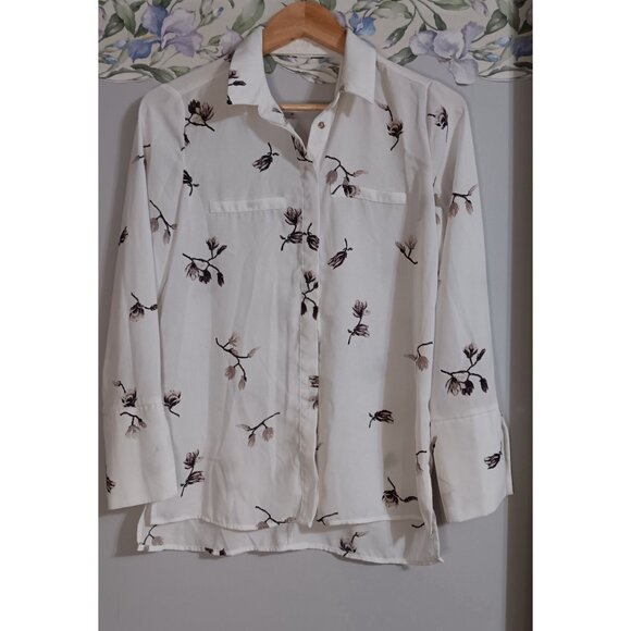 Dynamite XS White Floral Flowy Romantic Feminine Classic Occasion Date Top - Picture 1 of 6